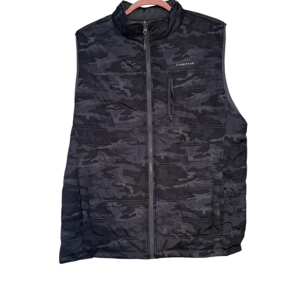 Reversible Black Puffer Vest by [Fishhippie]